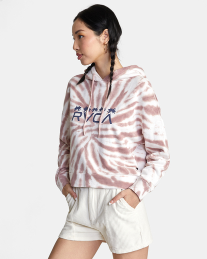 3 Five Palms Cropped Hoodie Blue AVJSF00204 RVCA