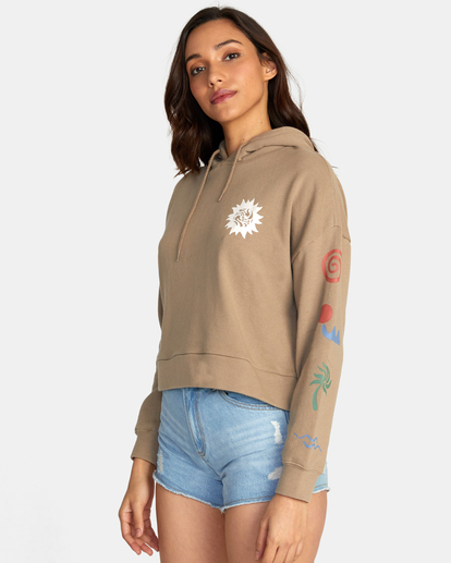 4 Breeze Pullover Hoodie Grey AVJSF00223 RVCA