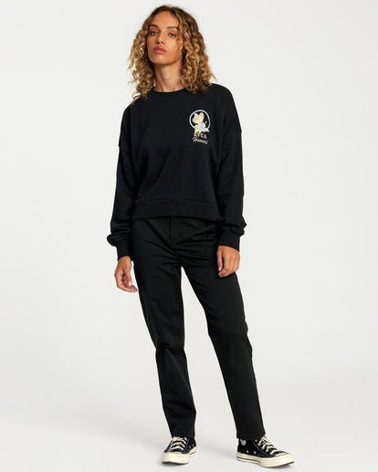 3 Hi Wish You Were Here Crewneck Sweatshirt Black AVJSF00240 RVCA