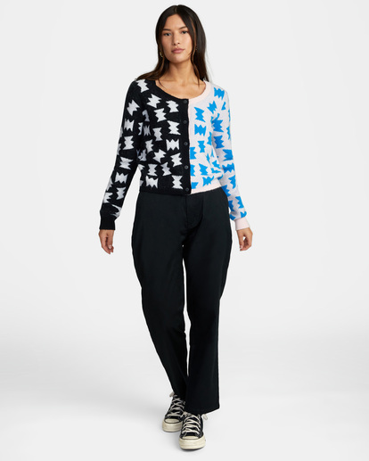 3 LP x KLW Inverted Cardigan Sweater Black AVJSW00141 RVCA