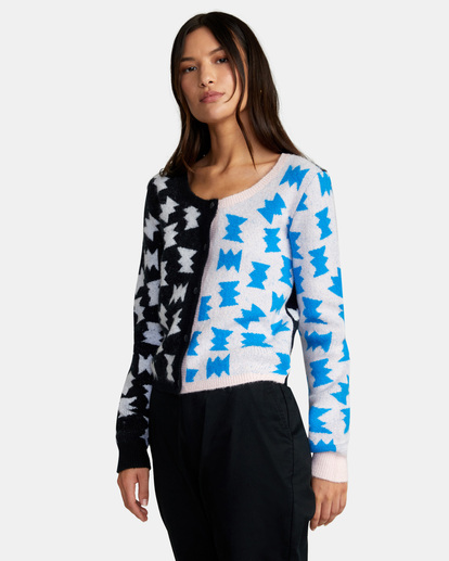 4 LP x KLW Inverted Cardigan Sweater Black AVJSW00141 RVCA