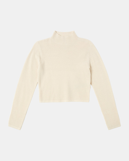 5 Après Sweater Long Sleeve Crop Top White AVJSW00148 RVCA