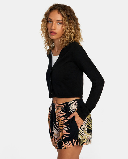 4 School Dance Cropped Cardigan Sweater Black AVJSW00158 RVCA