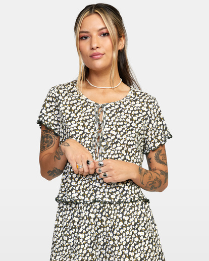0 In Your Dreams Pointelle Knit Top Black AVJTO00128 RVCA