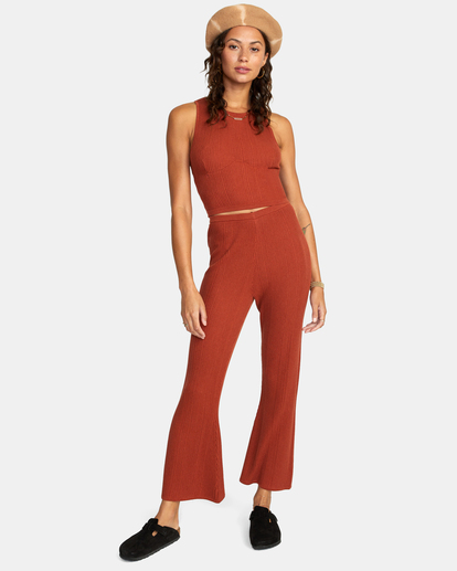 3 Swerve Cropped Tank Top Brown AVJTO00135 RVCA