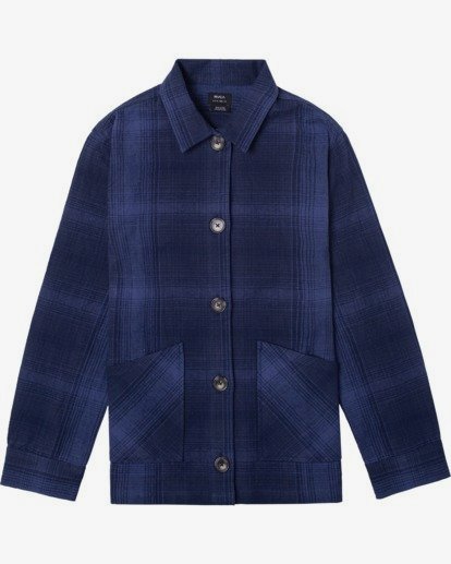 6 New World Button-Down Flannel Shirt Blue AVJWT00148 RVCA