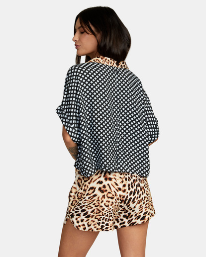 1 Speakeasy Button Down Top Grey AVJWT00153 RVCA