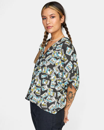 4 Speakeasy Button Down Top Black AVJWT00153 RVCA