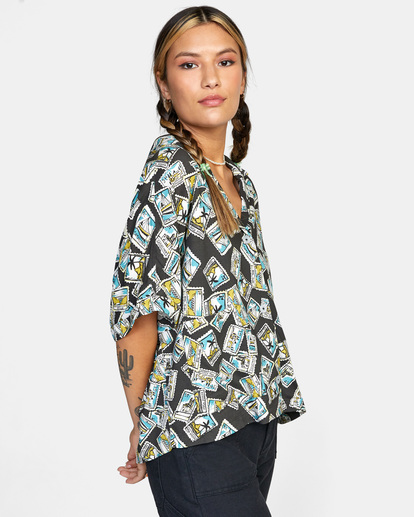 5 Speakeasy Button Down Top Black AVJWT00153 RVCA