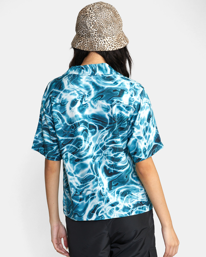 1 Wavy Button-Down Top Blue AVJWT00165 RVCA