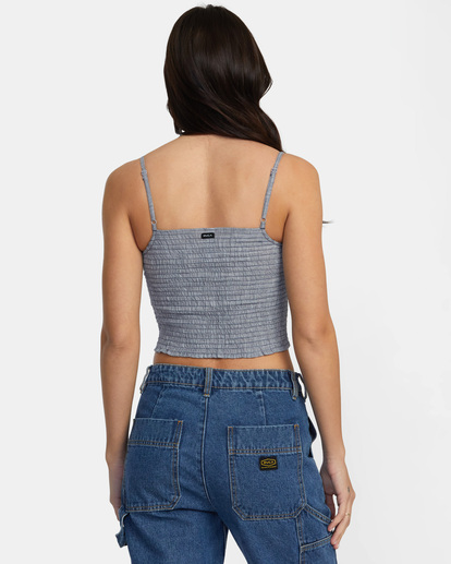 1 Houndstooth Revival Cropped Tank Top Blue AVJWT00173 RVCA