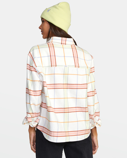 1 Rush Long Sleeve Flannel Shirt Orange AVJWT00178 RVCA