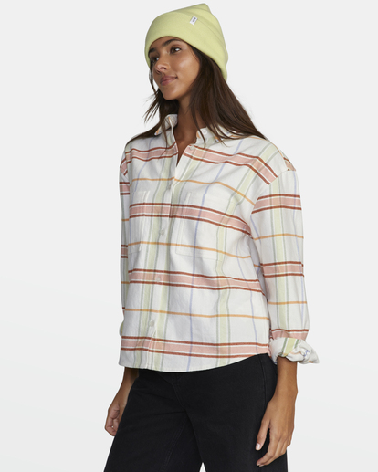 4 Rush Long Sleeve Flannel Shirt Orange AVJWT00178 RVCA