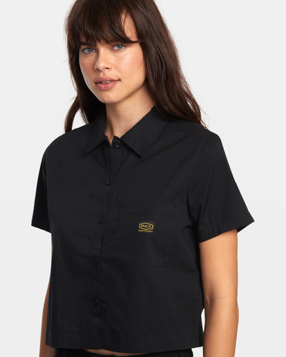 2 Recession Short Sleeve Shirt Black AVJWT00199 RVCA