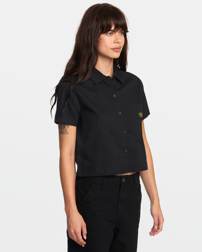 3 Recession Short Sleeve Shirt Black AVJWT00199 RVCA