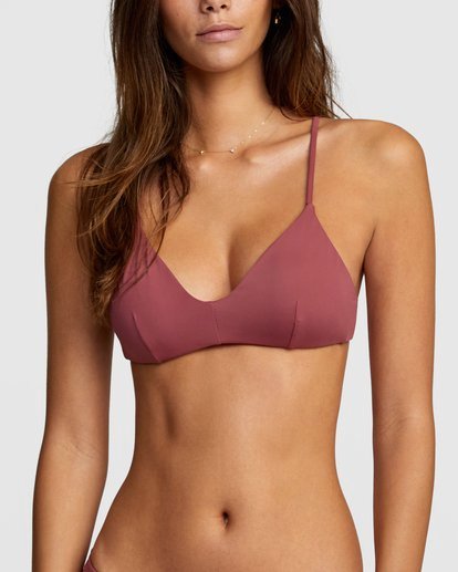 4 Solid Crossback Bikini Top Purple AVJX300199 RVCA