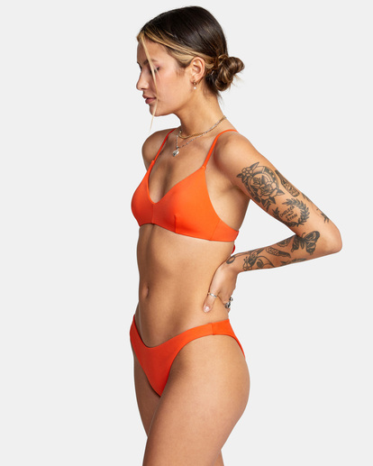4 Solid Crossback Bikini Top Blue AVJX300199 RVCA