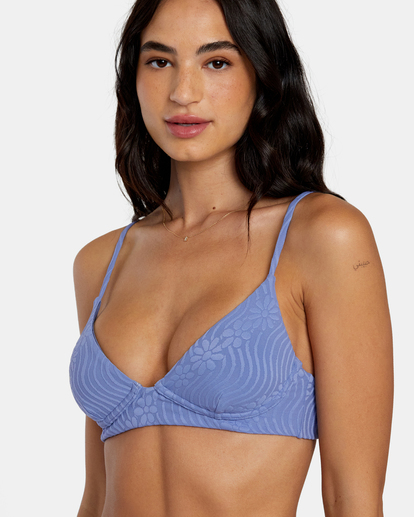 2 Dazed Shimmer Triangle Bikini Top Purple AVJX300425 RVCA