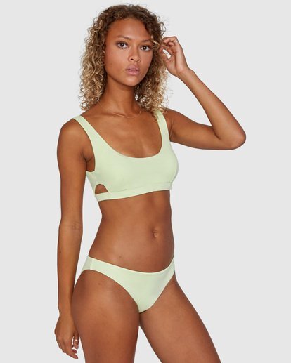 4 Solid Medium Bikini Bottoms Green AVJX400130 RVCA