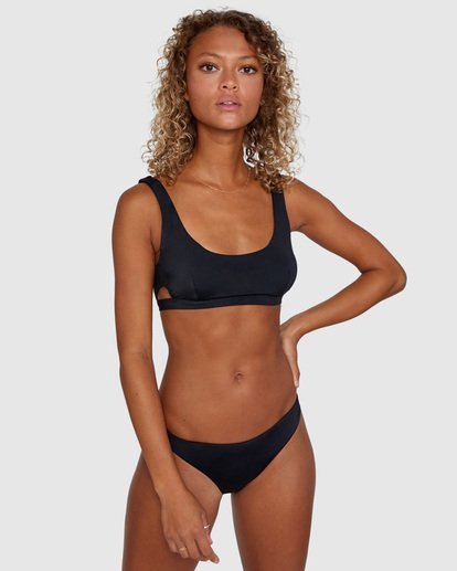 1 Solid Medium Bikini Bottoms Black AVJX400130 RVCA