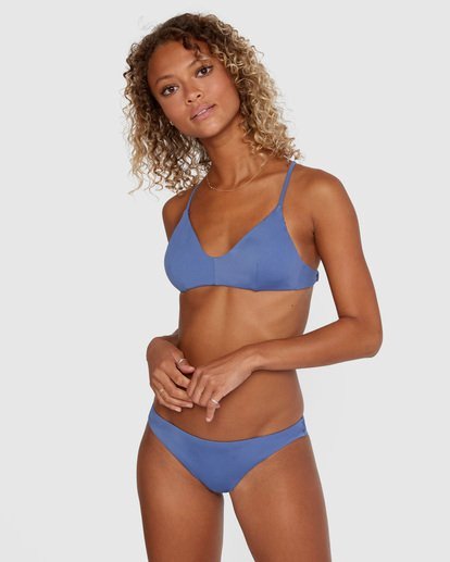 3 Solid Cheeky Bikini Bottoms Blue AVJX400189 RVCA