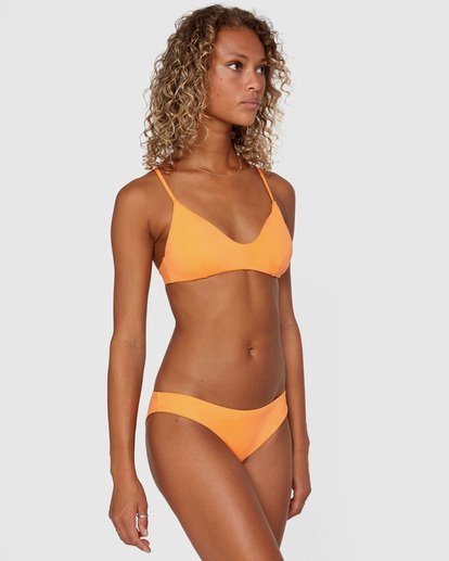 3 Solid Cheeky Bikini Bottoms Orange AVJX400189 RVCA