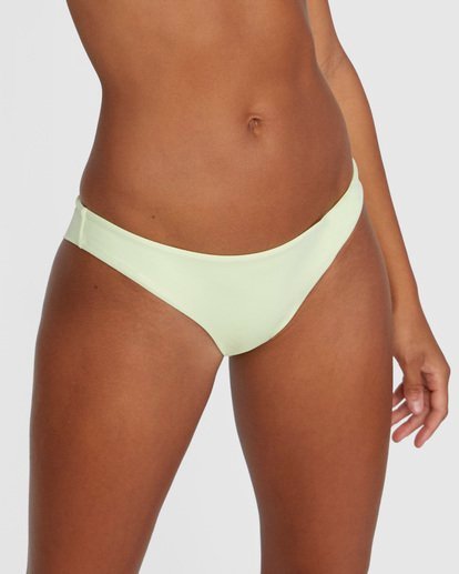 4 Solid Cheeky Bikini Bottoms Green AVJX400189 RVCA