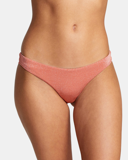 2 Strata Low-Rise Cheeky Bikini Bottoms Red AVJX400222 RVCA