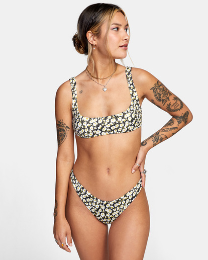 1 June Bloom Skimpy French Bikini Bottoms Black AVJX400230 RVCA