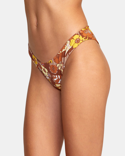 6 Earth Bloom Cheeky Bikini Bottoms Grey AVJX400258 RVCA