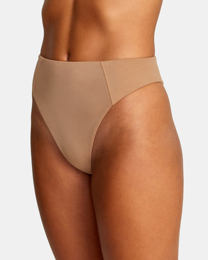 6 Solid High Rise Cheeky Bikini Bottoms White AVJX400268 RVCA