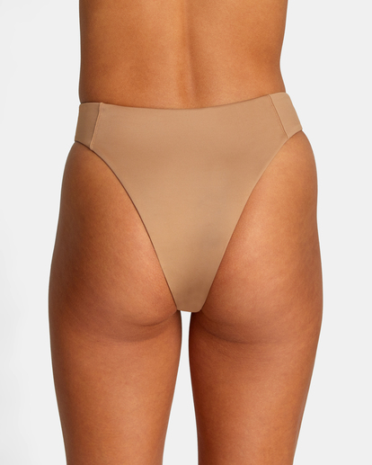 7 Solid High Rise Cheeky Bikini Bottoms White AVJX400268 RVCA