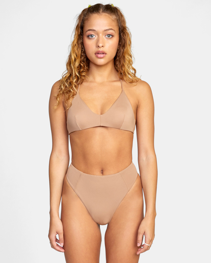 1 Solid High Rise Cheeky Bikini Bottoms White AVJX400268 RVCA