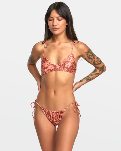 1 Oasis Tie Skimpy Bikini Bottoms Brown AVJX400346 RVCA