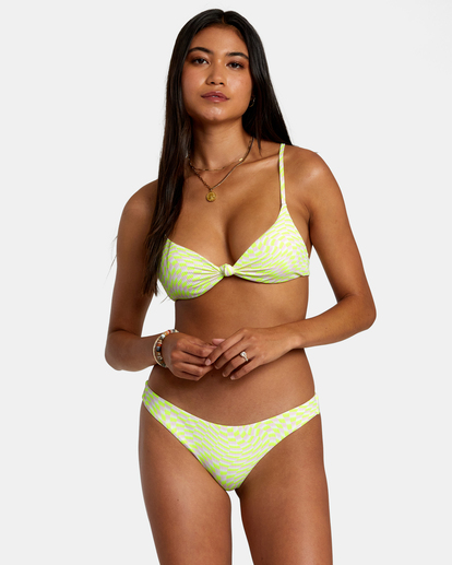 1 Swirl Grid Eco Rib Cheeky Bikini Bottoms Pink AVJX400383 RVCA