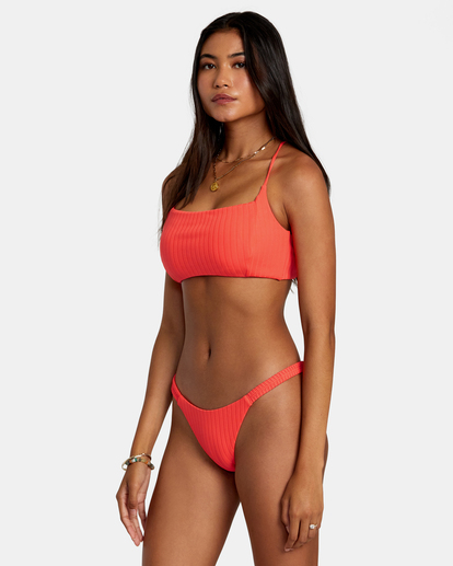 3 Solid Streak Medium Bikini Bottoms Red AVJX400391 RVCA