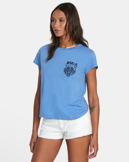 4 Heritage Short Sleeve Tee Blue AVJZT00390 RVCA