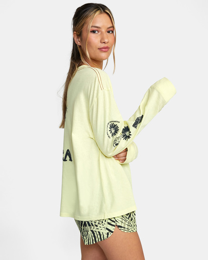 5 Pet Cactus Long Sleeve Tee Yellow AVJZT00402 RVCA