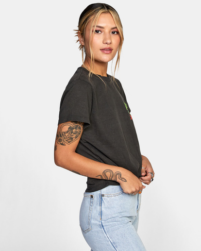 6 Mushtoo Slim Fit Tee Black AVJZT00410 RVCA