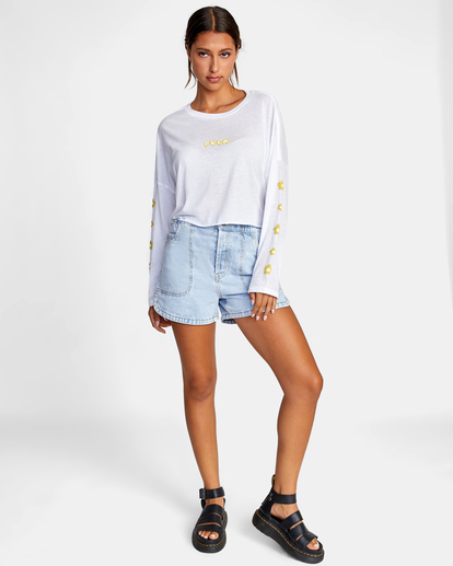 3 Retro Puff Long Sleeve Tee White AVJZT00462 RVCA