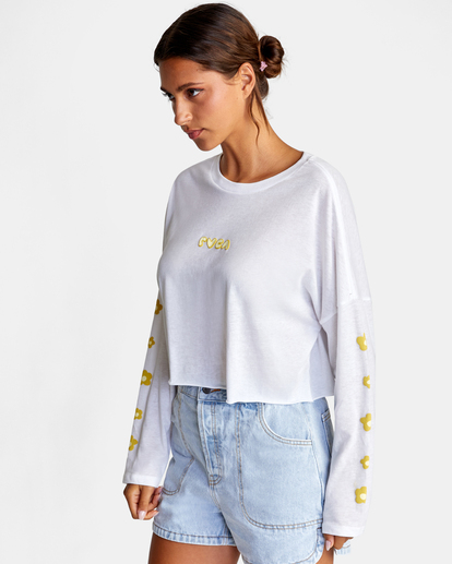 4 Retro Puff Long Sleeve Tee White AVJZT00462 RVCA