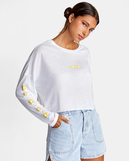 5 Retro Puff Long Sleeve Tee White AVJZT00462 RVCA