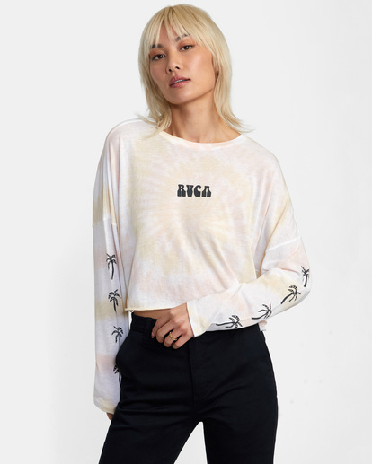 0 Palms Long Sleeve Tee Grey AVJZT00463 RVCA