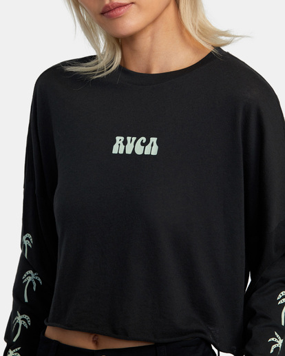 2 Palms Long Sleeve Tee Black AVJZT00463 RVCA