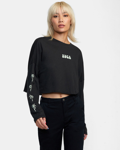 0 Palms Long Sleeve Tee Black AVJZT00463 RVCA