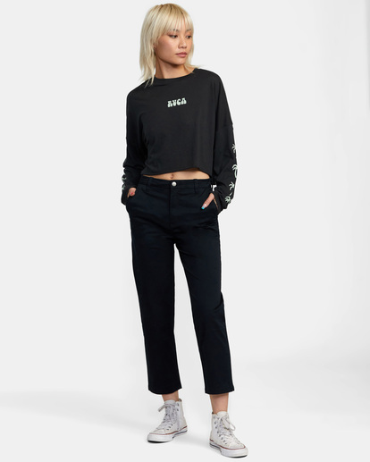 3 Palms Long Sleeve Tee Black AVJZT00463 RVCA