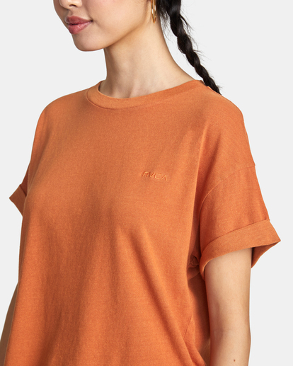 2 Ptc Roll It Embroidered Tee Yellow AVJZT00478 RVCA
