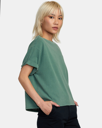 5 Ptc Roll It Embroidered Tee Purple AVJZT00478 RVCA