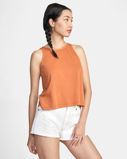 5 Ptc Traveler Embroidered Tank Top Yellow AVJZT00505 RVCA