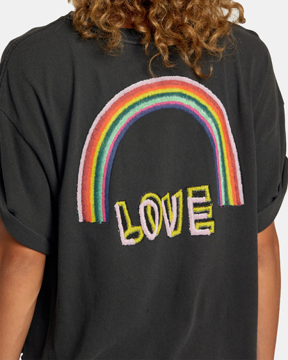 2 Oblow Rainbows Roll It Graphic Tee Black AVJZT00529 RVCA